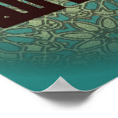 イスラム教デザインアッラーとのアラビア書道(神) ポスター (角)