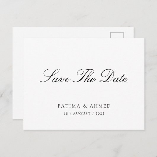 イスラム教ミニマルのイスラム教徒の日付を保存するスクリプト 案内ポストカード (正面/裏面)