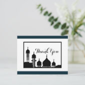 イスラム教モスク シルエット 結婚式 感謝 ポストカード (スタンド正面)