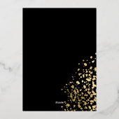 イスラム教モダンの結婚黒人と金ゴールド 箔招待状 (裏面)