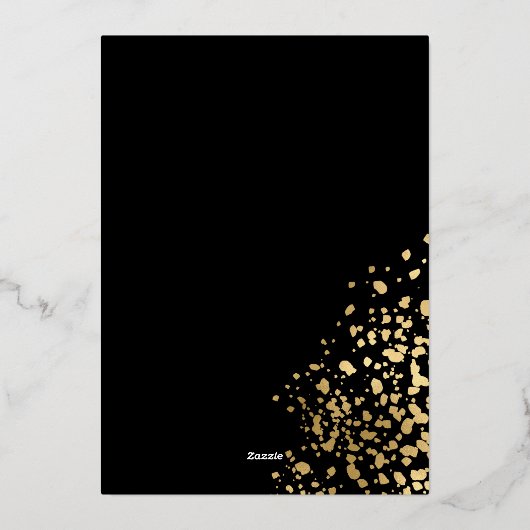 イスラム教モダンの結婚黒人と金ゴールド 箔招待状 (裏面)