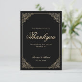 イスラム教ヴィンテージブラック結婚ズ サンキューカード (スタンド正面)
