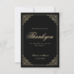 イスラム教ヴィンテージブラック結婚ズ サンキューカード