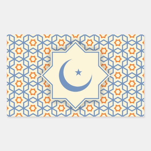 イスラム教宗教幾何装飾パターンabs 長方形シール (正面)