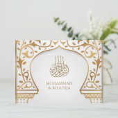イスラム教式の結婚式 ウェディング アーチ デザイン 招待状 (スタンド正面)