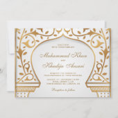 イスラム教式の結婚式 ウェディング アーチ デザイン 招待状 (裏面)