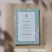イスラム教式の結婚式 | サージブルーングリーンとゴールド セーブザデート