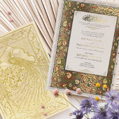 イスラム教式の金色の伝統的な結婚式 箔招待状