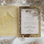イスラム教式の金色の伝統的な結婚式 箔招待状