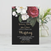 イスラム教式ウェディング ビスマッラ エレガントバーガンディローズ 招待状 (スタンド正面)