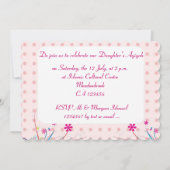 イスラム教徒のベビーガールピンクaqiqahイスラム 招待状 (裏面)