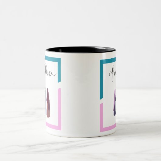 イスラム教徒の女の子の友情 ツートーンマグカップ (中央)