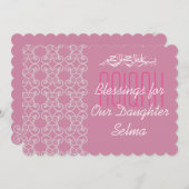 イスラム教徒の女の子ピンク·アキカ·イスラム教 招待状 (正面/裏面)