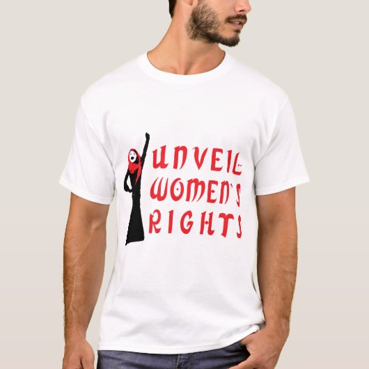 イスラム教徒の女性の権利を明らかにする Tシャツ (正面)