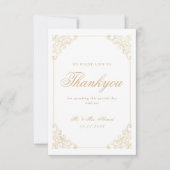 イスラム教徒の白結婚金ゴールドサンキューカード サンキューカード (正面)