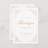 イスラム教徒の白結婚金ゴールドサンキューカード サンキューカード (正面/裏面)