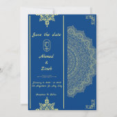 イスラム教徒の結婚式の日付を保存 セーブザデート (裏面)