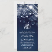 イスラム教徒の魔法のブルーナイトはムスリム結婚の 招待状 (正面)