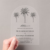 イスラム教徒+ムスリムの結婚式にぴったりなナツメヤシの木 アクリル招待状 (インサイチュ (ポータブル))