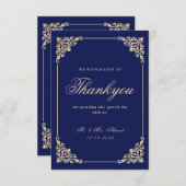 イスラム教海軍ブルー結婚ズサンキューカード サンキューカード (正面/裏面)