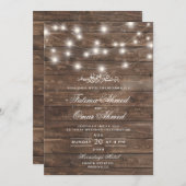 イスラム教素朴教徒の光る木製ストリングラ結婚イム 招待状 (正面/裏面)