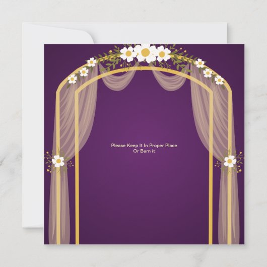 イスラム教結婚式招待状 (裏面)