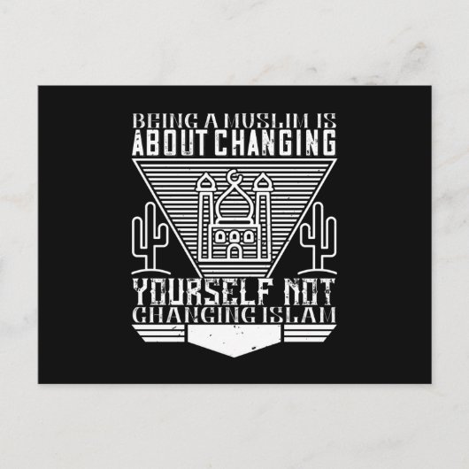 イスラム教 – イスラム教徒は自分自身を変えることを意味する ポストカード (正面)