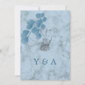 イスラム教 ビスマillah ブルー ユーカリ モダン ウェディング 招待状 (裏面)