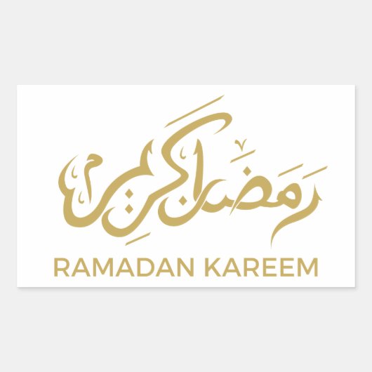イスラム教 ラマダーン カリーム 長方形シール (正面)