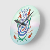 イスラム書道 ラウンド壁時計 (傾斜)