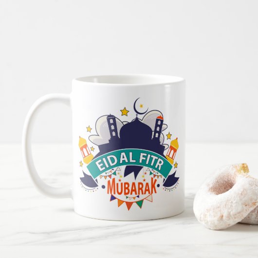 イスラム最高の教徒への犠牲祭 – Eid Al-Fitr Al Mubarak コーヒーマグカップ (ドーナツ)