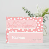 イスラム水玉模様ピンクベビーアキカビスミラ 招待状 (スタンド正面)