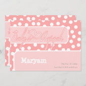 イスラム水玉模様ピンクベビーアキカビスミラ 招待状 (正面/裏面)