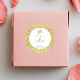 イスラム王室のゴールデンダマスムスリム結婚式の引き出物 ラウンドシール