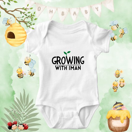 イスラム男女兼用引用文スローガンボーイガール ベビーボディスーツ