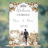 イスラム白結婚と金ゴールド徴候 アクリルサイン (ニュートラル)