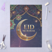 イスラム祝祭 ゴールドとネイビーのイード・アル=アドハー 薄葉紙 (クラフト)