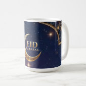 イスラム祝祭 ハイドアルアダ 金とネイビー コーヒーマグカップ (正面右)