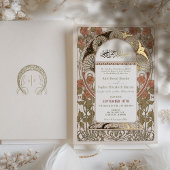 イスラム秋バーンドオレンジ金ゴールドアラブ結婚ズ 箔招待状