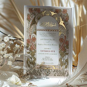 イスラム秋バーンドオレンジ金ゴールドアラブ結婚ズ 箔招待状