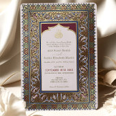 イスラム紫色の梅のオト結婚ルトルコ語 箔招待状