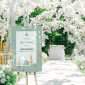 イスラム結婚式アクリルサイン | セージグリーンとゴールド アクリルサイン