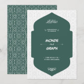 イスラム結婚式招待状芸術 招待状 (正面/裏面)
