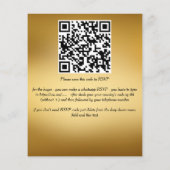 イスラム結婚式招待状金ゴールドとブライダルカップル (裏面)