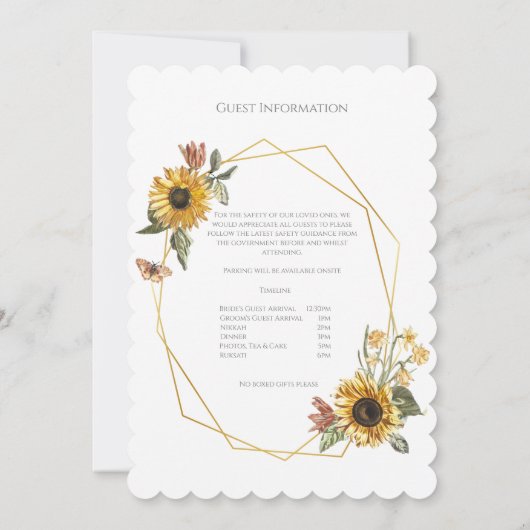 イスラム結婚式招待状 招待状 (裏面)