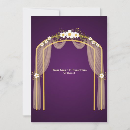 イスラム美術インスパイア結婚式招待状 招待状 (裏面)