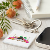 イスラム美術クルアーンとモスクとバラ キーホルダー (正面右)