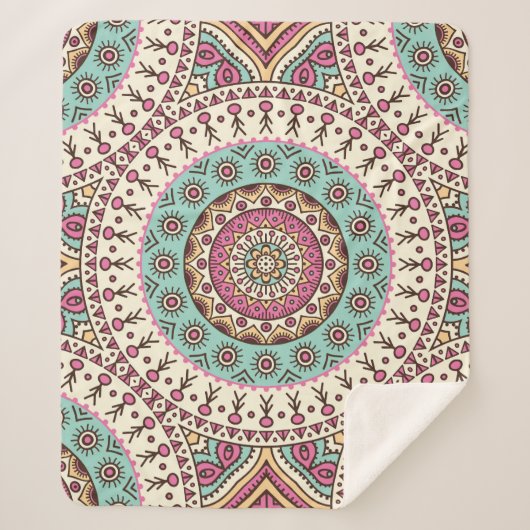 イスラム美術:ヴィンテージ装飾シームレス シェルパブランケット (正面)