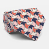 イスラム赤白青幾何学矢印パターン ネクタイ (ロール)