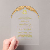イスラム金ゴールドニカワリマムスリムアーチエレガント アクリル招待状 (インサイチュ (ポータブル))